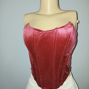 JLUXLABEL Rose Velvet Corset Top